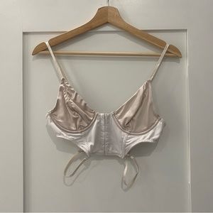 URBAN OUTFITTERS Beige Cropped Bustier Top